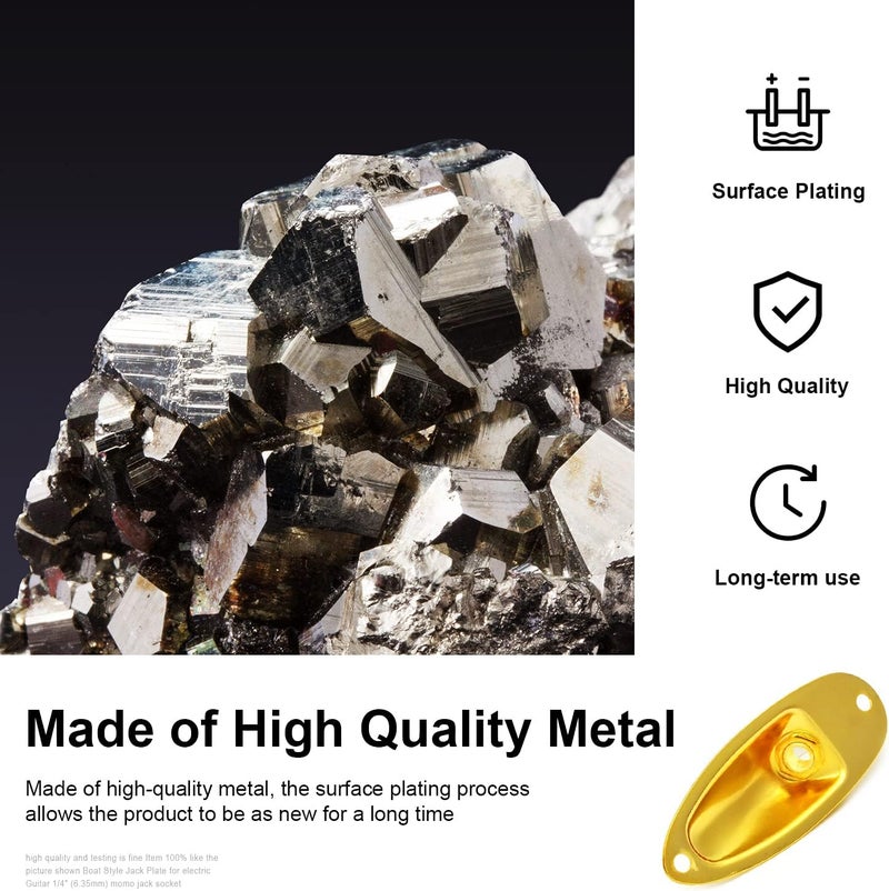 MAXCHEER Guitar Input Jack Socket Plate Output Loaded Boat Style 1/4 Inch with Screws for Fender Stratocaster Strat St Mono Electric Guitar for Electric Guitar Replacement Parts (Gold) - Image 5